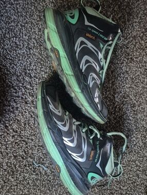 Hoka One One Black Mint Green Tor Speed 2 Mid WP Women's Trail Shoes
